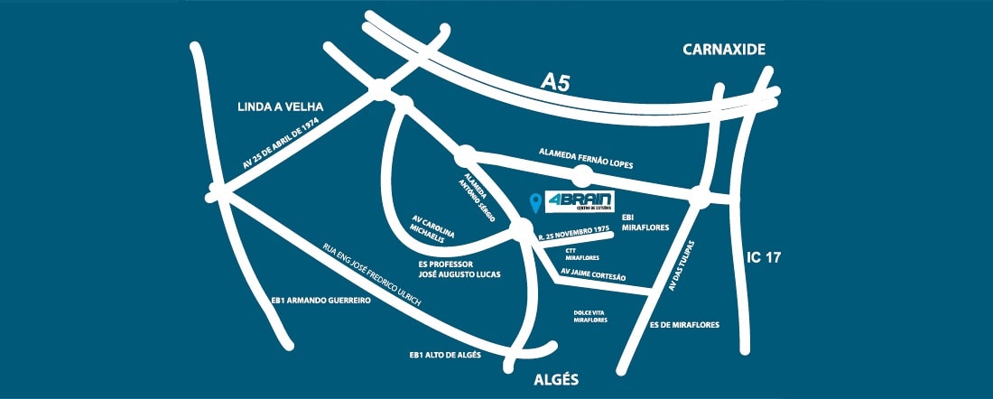 Mapa da 4Brain Miraflores, Algés, Linda-a-Velha
