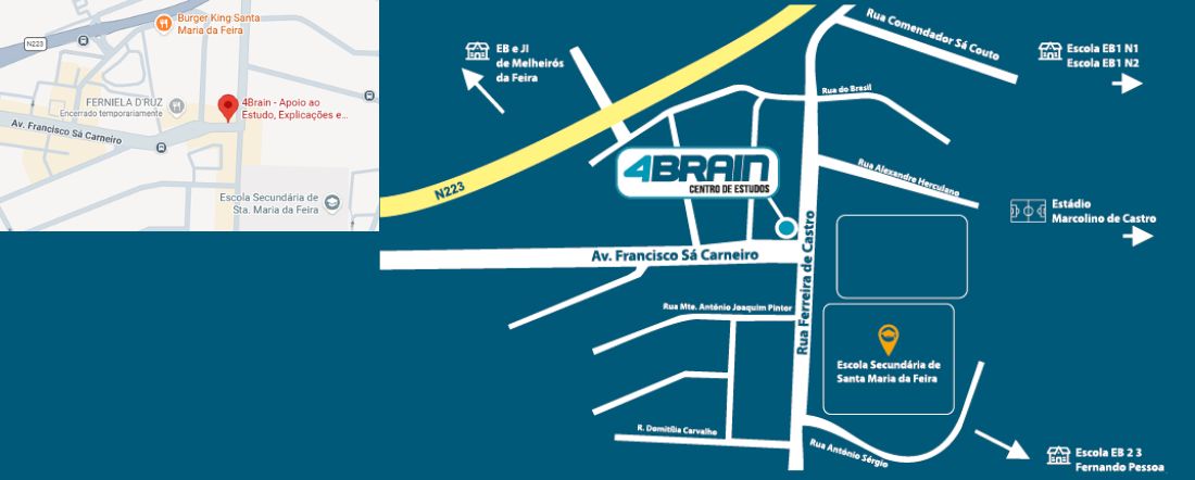 Mapa da 4brain Santa Maria da Feira